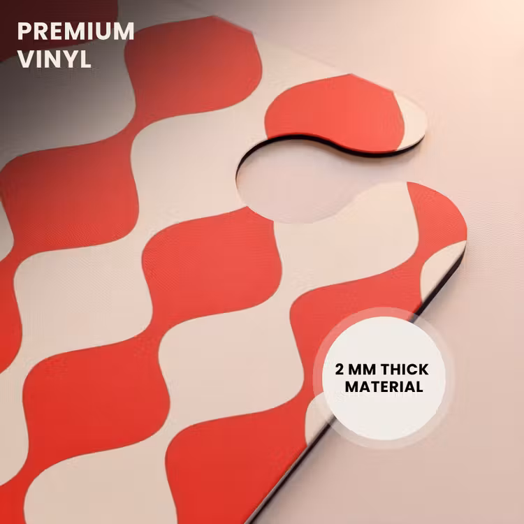 CaseSwap™ - Wavy pattern - Retro - Red - Beige — 6