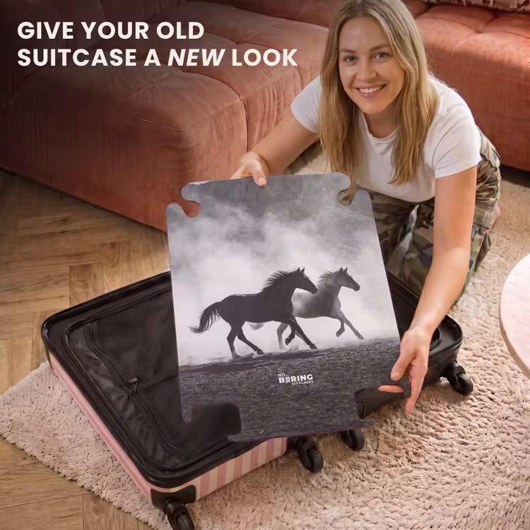 CaseSwap™ - Horse - Fabric - Black and White - Animals — 3