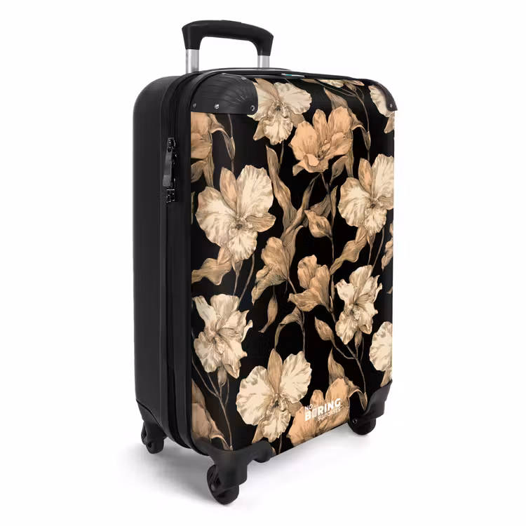 CaseSwap™ - Orchids - Line Drawing - Pattern - Beige - Black — 2