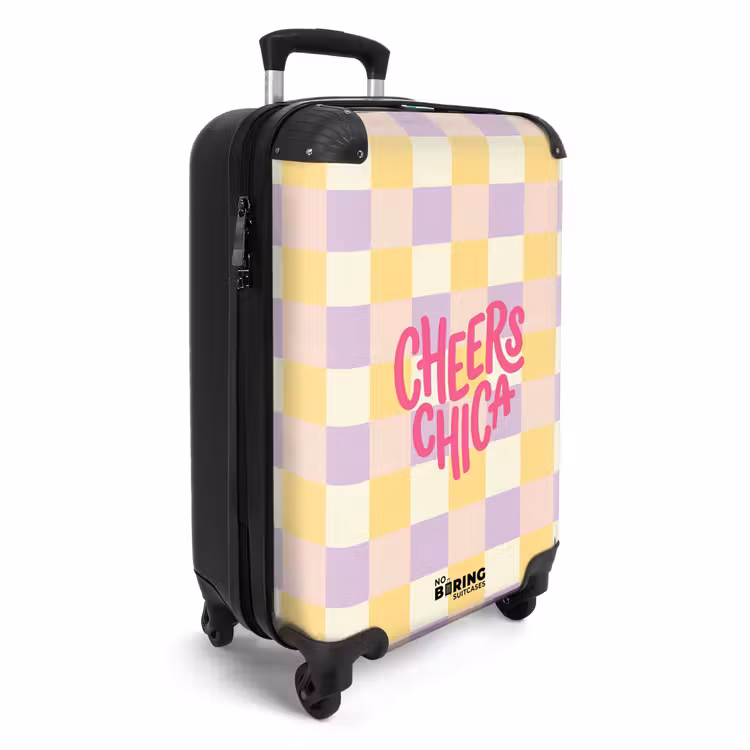 CaseSwap™ - Cheers Chica - Checkered - Lilac - Yellow — 2