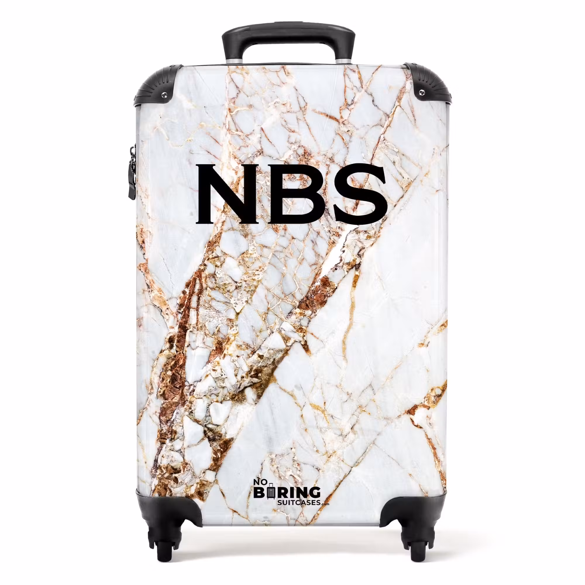 Suitcase - White marble 755h golden veins